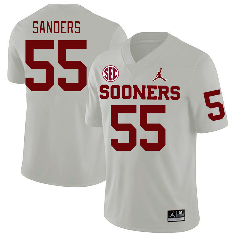 Men #55 Ashton Sanders Oklahoma Sooners 2024 SEC Conference College Football Jerseys-White